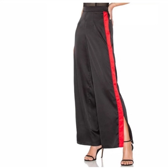I.AM.GIA Maxwell Satin Track Pants Black Red Size XS - Picture 3 of 8